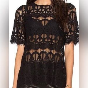 BCBG black lace top Sz S